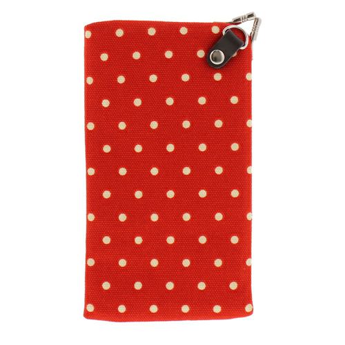 がま口スマートフォンケース＋（プラス）【帆布・唐草/水玉】