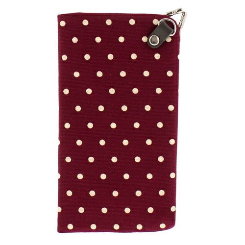 がま口スマートフォンケース＋（プラス）【帆布・唐草/水玉】