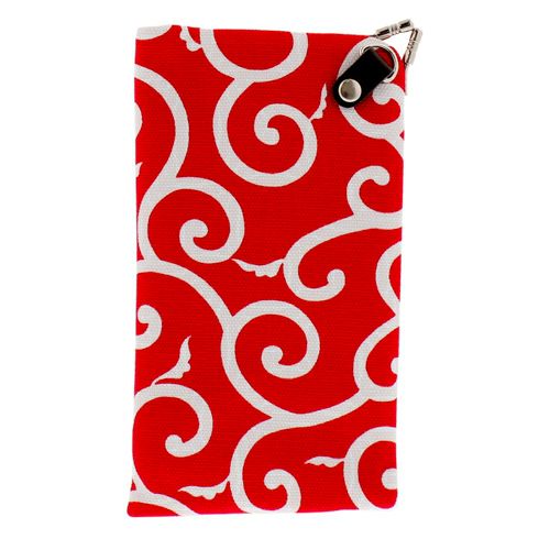 がま口スマートフォンケース＋（プラス）【帆布・唐草/水玉】