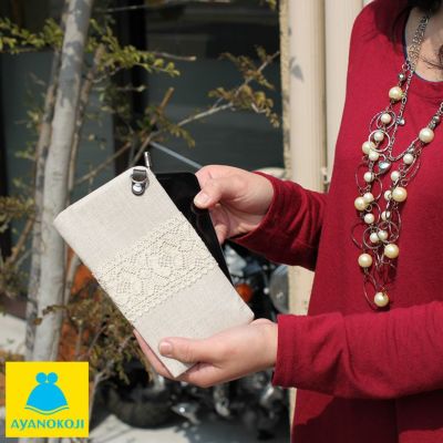 AYANOKOJI 【在庫商品】がま口スマートフォンケース＋（プラス）【リネン】 [M便 1/2]
