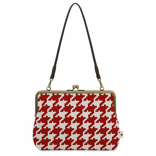 がま口手帳ケース【帆布・バードチェック】