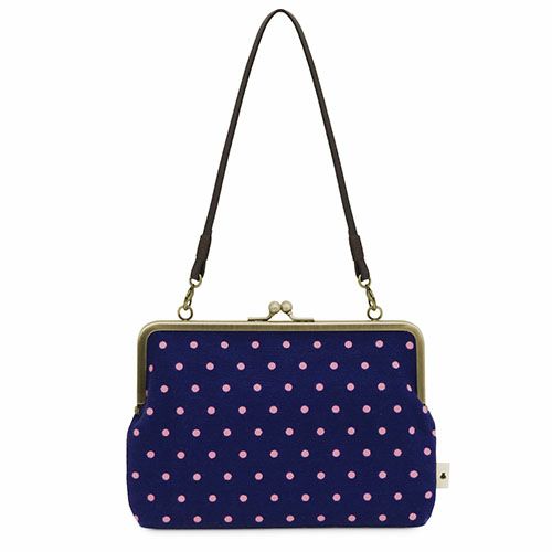 がま口手帳ケース【帆布・唐草/水玉】