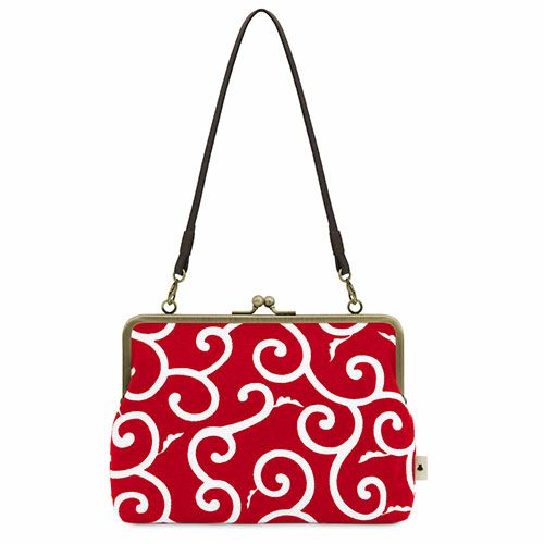 がま口手帳ケース【帆布・唐草/水玉】