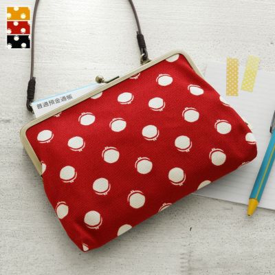 AYANOKOJI 【在庫商品】がま口手帳ケース【帆布・がまドット柄 大判】 [M便 1/2]