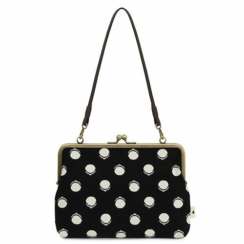 がま口手帳ケース【帆布・がまドット柄 大判】