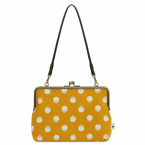 がま口手帳ケース【帆布・がまドット柄 大判】