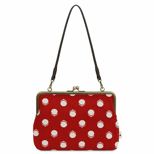 がま口手帳ケース【帆布・がまドット柄 大判】