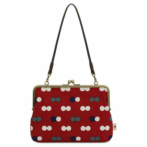 在庫商品】がま口手帳ケース【帆布・にこだま柄】 [M便 1/2