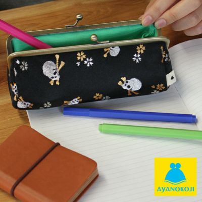 AYANOKOJI 【在庫商品】TAWARA型がま口ペンケース【ドクロ金襴】 [M便 1/2]