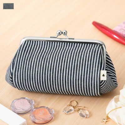 AYANOKOJI 【在庫商品】TAWARA型がま口コスメポーチ（中）【綿布 ヒッコリー】 [M便 1/2]