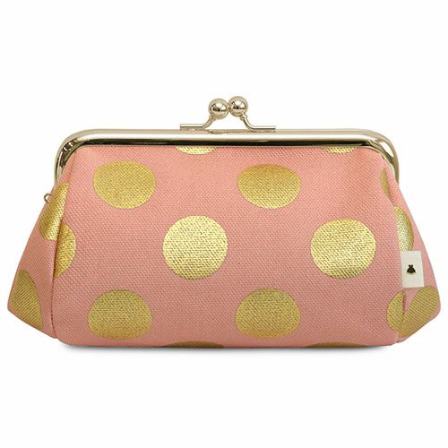 TAWARA型がま口コスメポーチ（中）【HAKUドット】