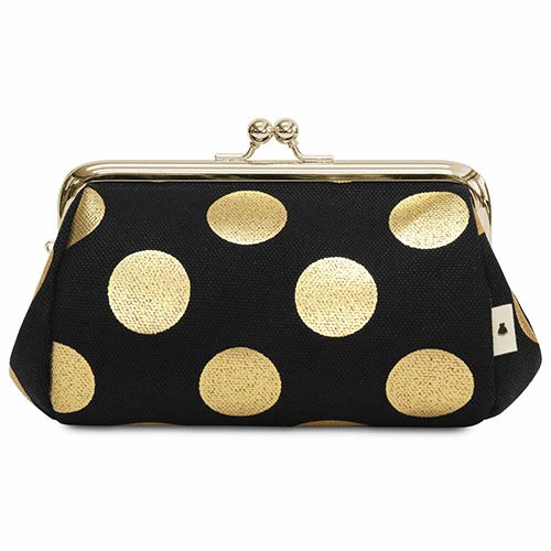 TAWARA型がま口コスメポーチ（中）【HAKUドット】