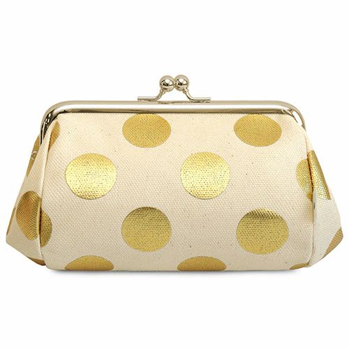 TAWARA型がま口コスメポーチ（中）【HAKUドット】