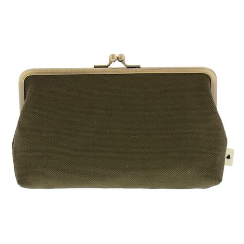 6寸がま口平ポーチ【帆布・無地】