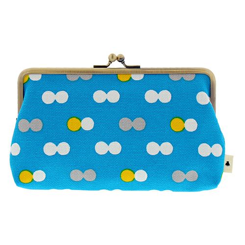 6寸がま口平ポーチ【帆布・にこだま柄】