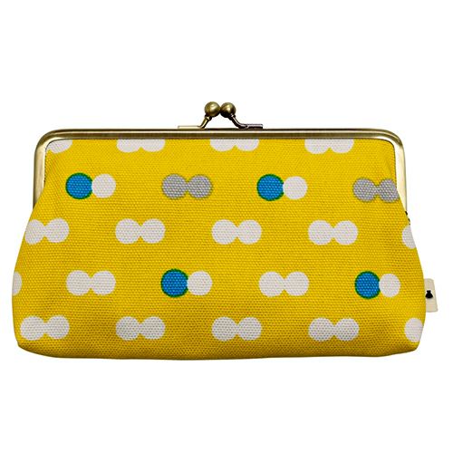 6寸がま口平ポーチ【帆布・にこだま柄】