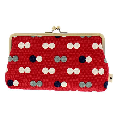 6寸がま口平ポーチ【帆布・にこだま柄】