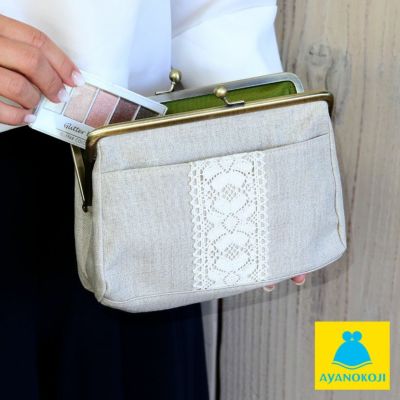 AYANOKOJI 【在庫商品】がま口トラベルポーチ【リネン】 [M便 9/10]