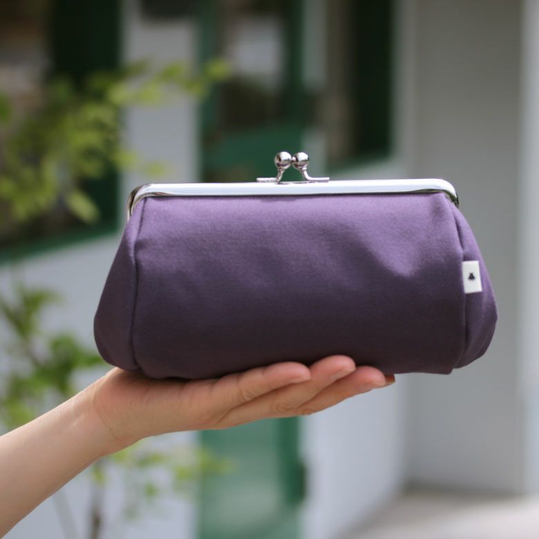 TAWARA型がま口コスメポーチ（大）【帆布・無地】全体イメージ