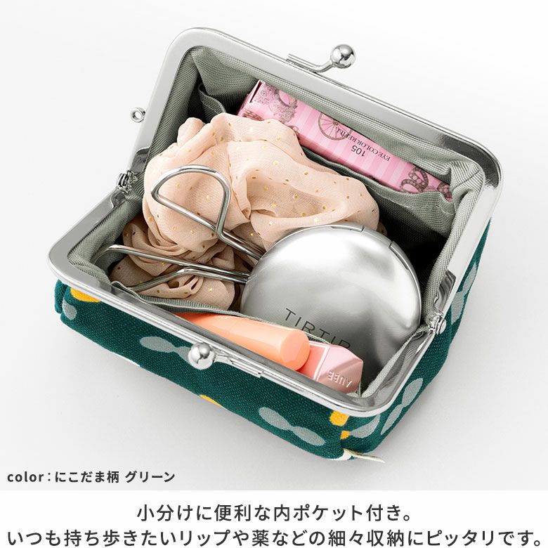 在庫商品】TAWARA型がま口コスメポーチ（小）【帆布・でかドット