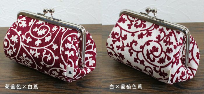 TAWARA型がま口コスメポーチ（小）【帆布・蛸唐草】カラーバリエーション