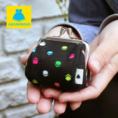 AYANOKOJI 【在庫商品】TAWARA型がま口コスメポーチ（極小）【帆布・がまドット柄】 [M便 1/7]