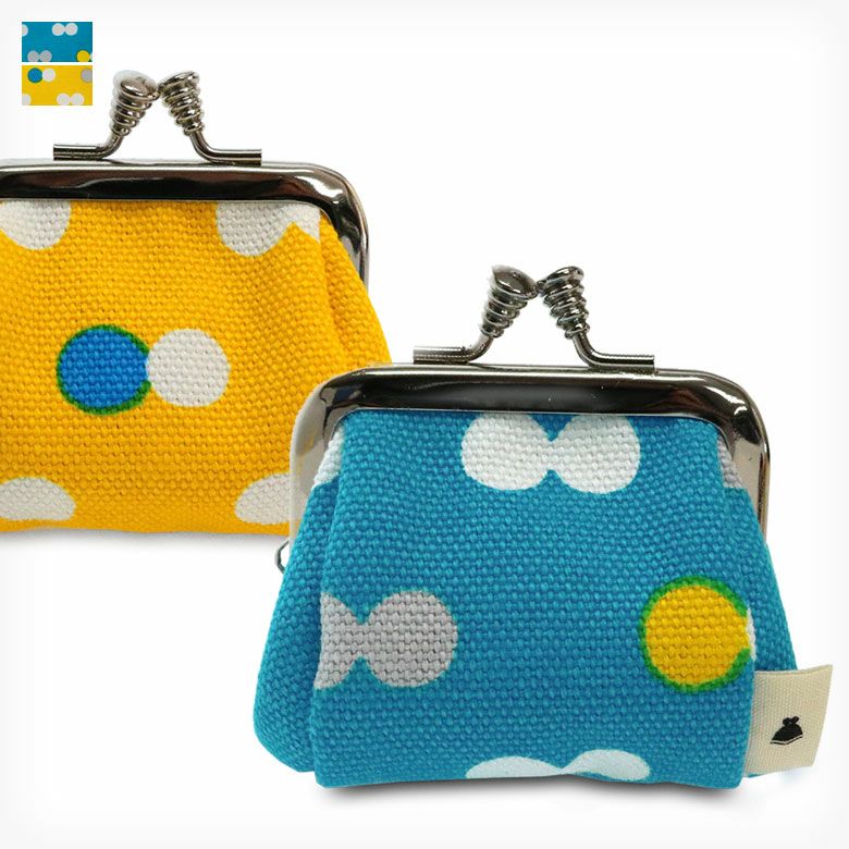 TAWARA型がま口コスメポーチ（極小）【帆布・にこだま柄】メインイメージ