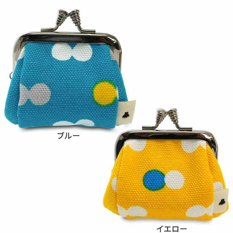 TAWARA型がま口コスメポーチ（極小）【帆布・にこだま柄】カラーバリエーション