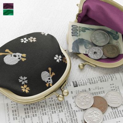 AYANOKOJI 【在庫商品】3.3寸がま口財布【ドクロ金襴】 [M便 1/5]