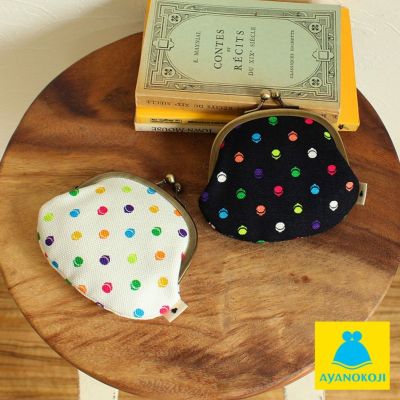 AYANOKOJI 【在庫商品】3.3寸がま口財布【帆布・がまドット柄】 [M便 1/5]