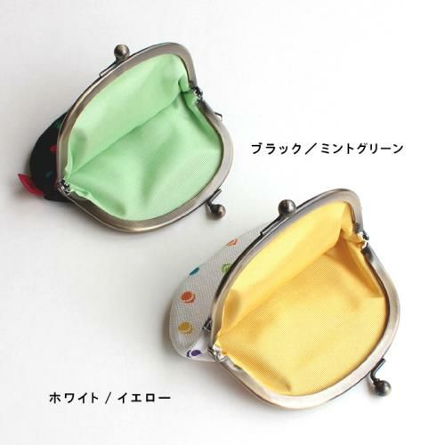 在庫商品】3.3寸がま口財布【帆布・がまドット柄】 [M便 1/5