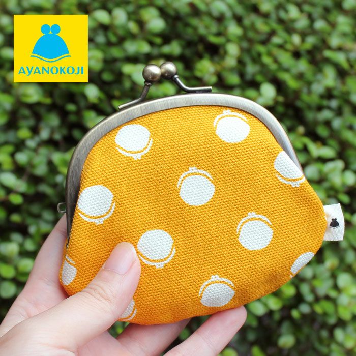 AYANOKOJI 【在庫商品】3.3寸がま口財布【帆布・がまドット柄 AYANOKOJI 【在庫商品】3.3寸がま口財布【帆布・がまドット柄