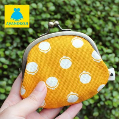 AYANOKOJI 【在庫商品】3.3寸がま口財布【帆布・がまドット柄 大判】 [M便 1/5]