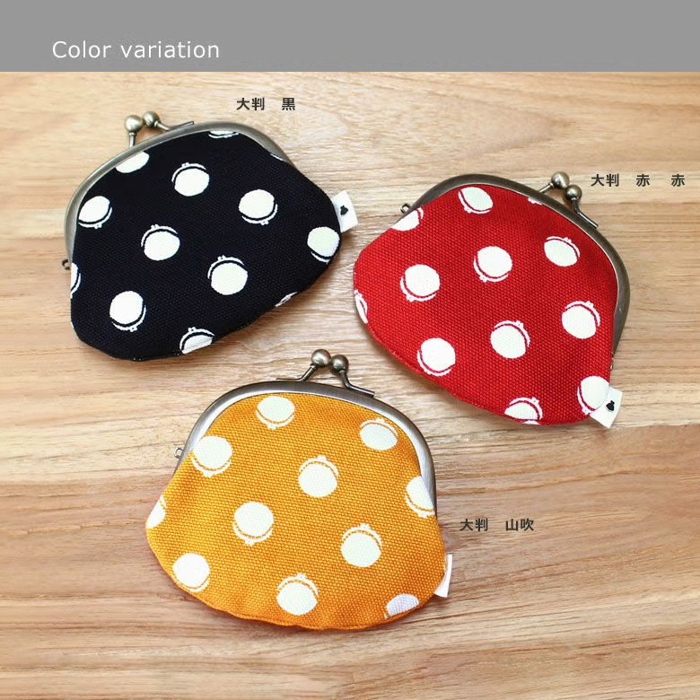 3.3寸がま口財布【帆布・がまドット柄 大判】カラーバリエーション