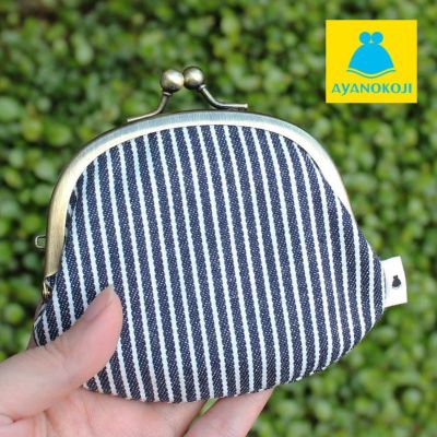 AYANOKOJI 【在庫商品】3.3寸がま口財布【綿布・ヒッコリー】 [M便 1/5]