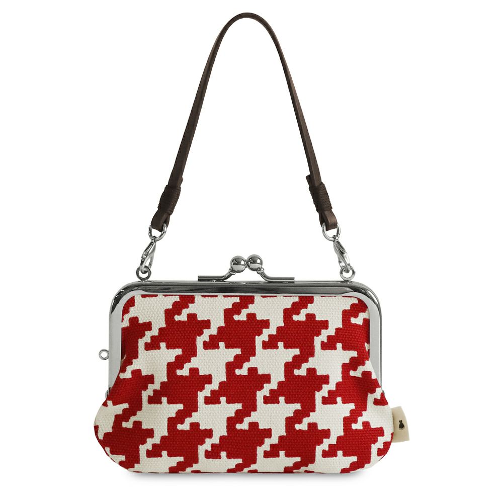 革ヒモ付き手提げがま口財布【帆布・バードチェック】 