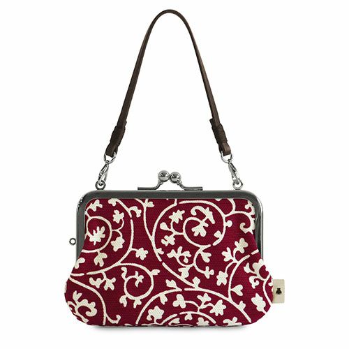 革ヒモ付き手提げがま口財布【帆布・蛸唐草】