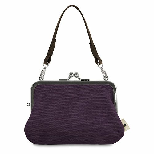 革ヒモ付き手提げがま口財布【帆布・無地】