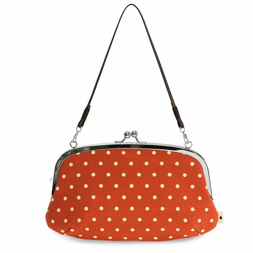 横長親子がま口財布【帆布・唐草/水玉】 