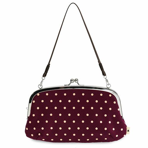 横長親子がま口財布【帆布・唐草/水玉】 