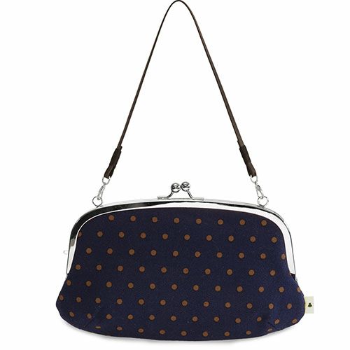 横長親子がま口財布【帆布・唐草/水玉】 