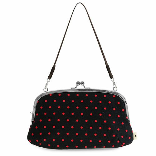 横長親子がま口財布【帆布・唐草/水玉】 