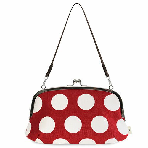 横長親子がま口財布【帆布・唐草/水玉】 