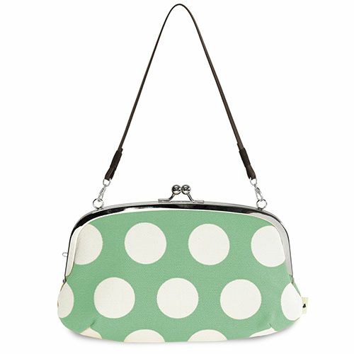 横長親子がま口財布【帆布・唐草/水玉】 