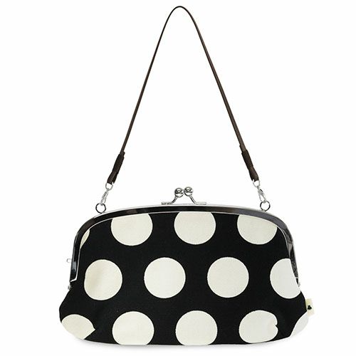 横長親子がま口財布【帆布・唐草/水玉】 