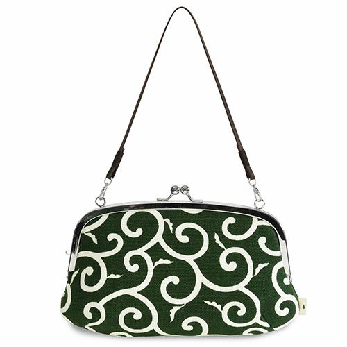 横長親子がま口財布【帆布・唐草/水玉】 