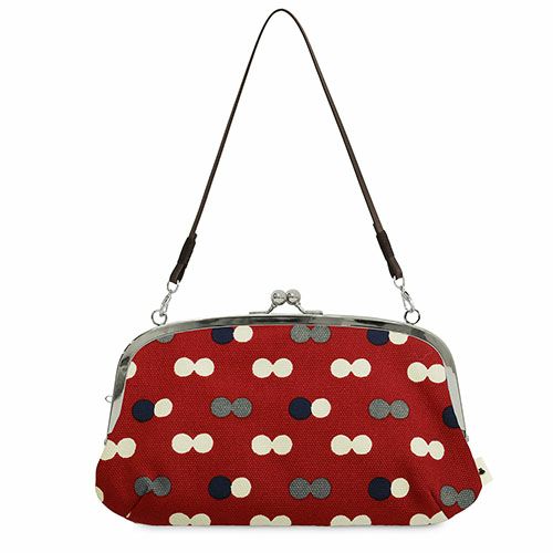 横長親子がま口財布【帆布・にこだま柄】