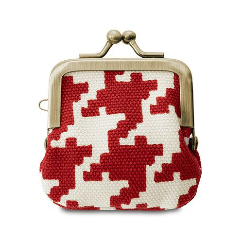 寸ぱちがま口財布【帆布・バードチェック】