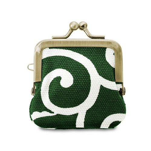 】寸ぱちがま口財布【帆布・唐草/水玉】