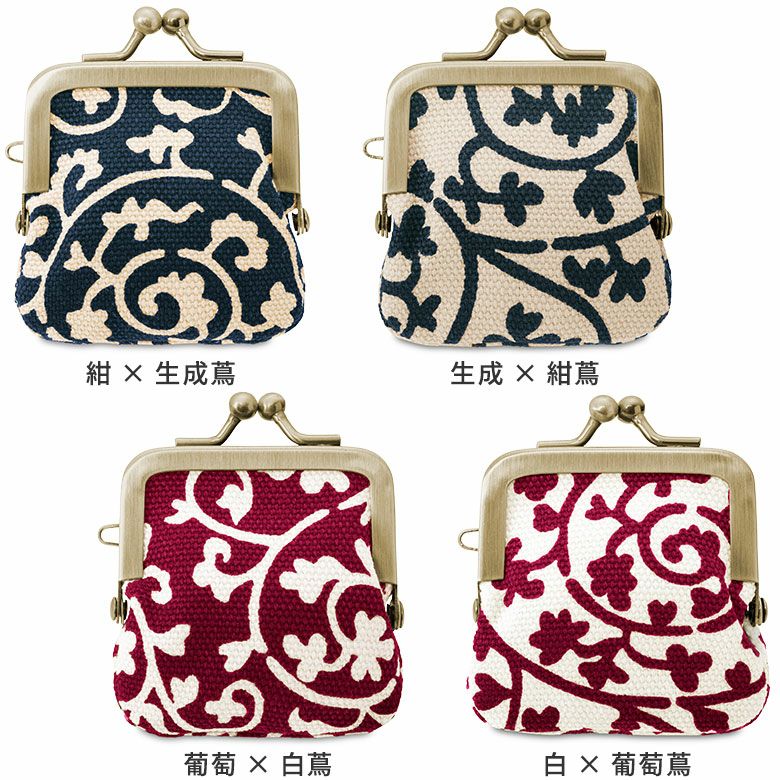 ★(Kazuhisa！)おまとめ購入3点！ 在庫商品】3.3寸 がま口財布【帆布・HAKUドット】 [M便 1/5